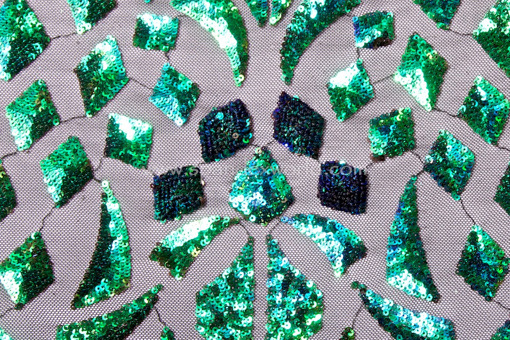 Stretch Sequins (Black/Green Holo)
