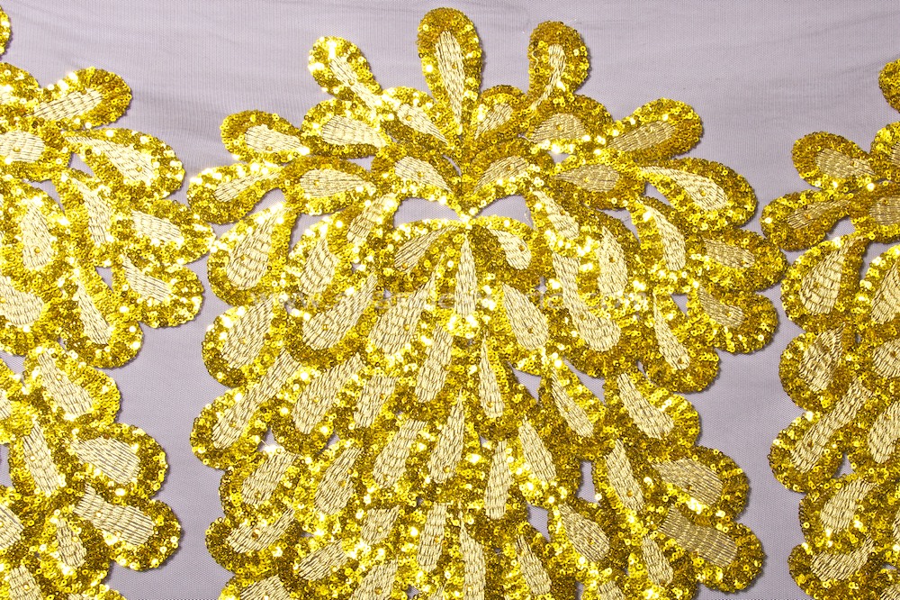Non-Stretch Sequins ( Black/Yellow/Gold)