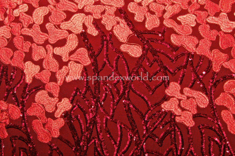 Non-Stretch Sequins ( Red/Red)