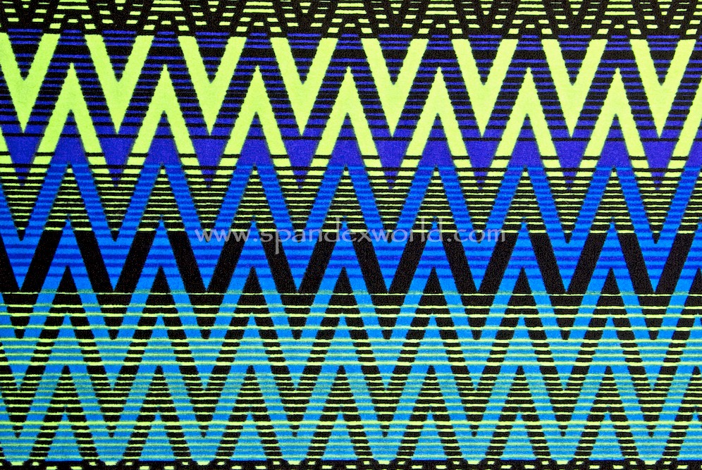 Aztec Print Spandex (Black/Blue/Multi)
