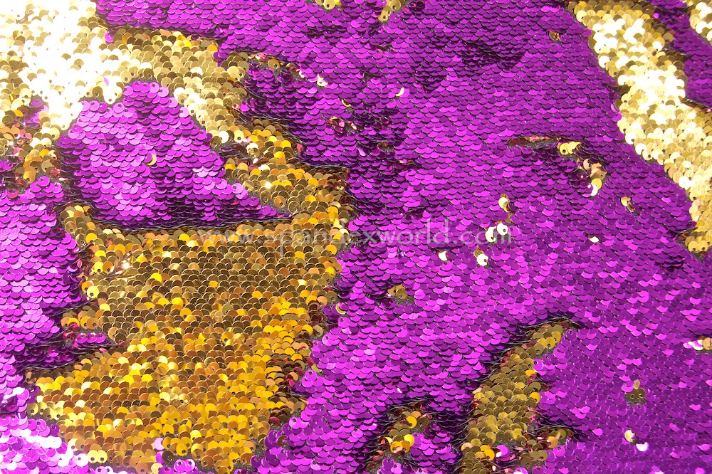 Stretch Sequins (Purple/Gold)