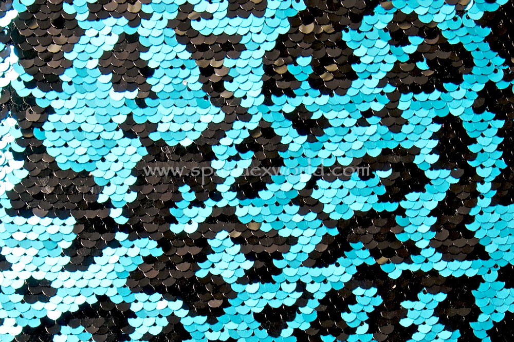 Stretch Sequins (Turquoise/Black)