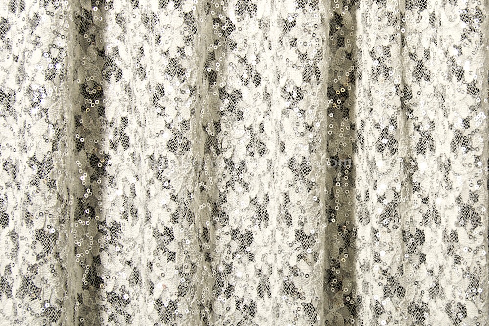 Stretch Sequins Lace (Gray/Silver)