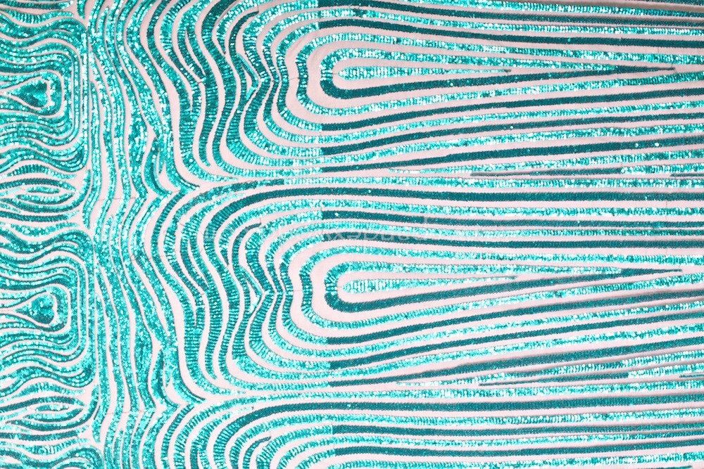 Non-Stretch Sequins (Turquoise/Black)