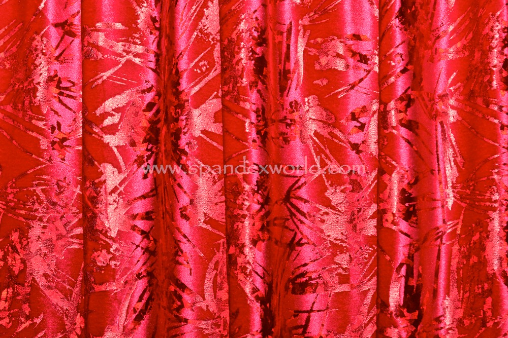 Glitter/Pattern Stretch velvet (Rubine Red/Red)