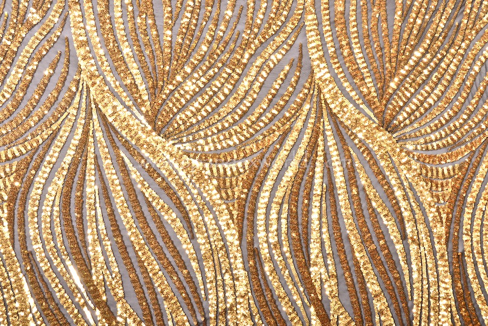 Stretch Sequins (Black/Gold)