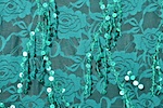 Stretch Sequins Lace (Teal/Teal)