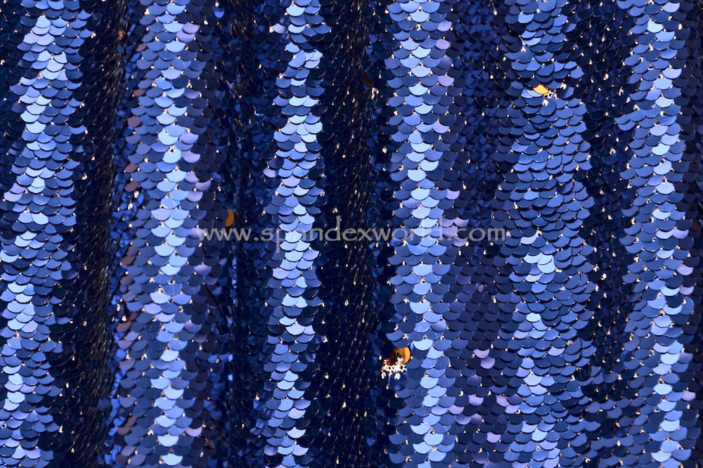 Stretch Sequins (Royal/Gold)