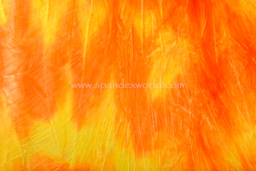 Tie Dye Stretch Velvet (Yellow/Orange/Multi)