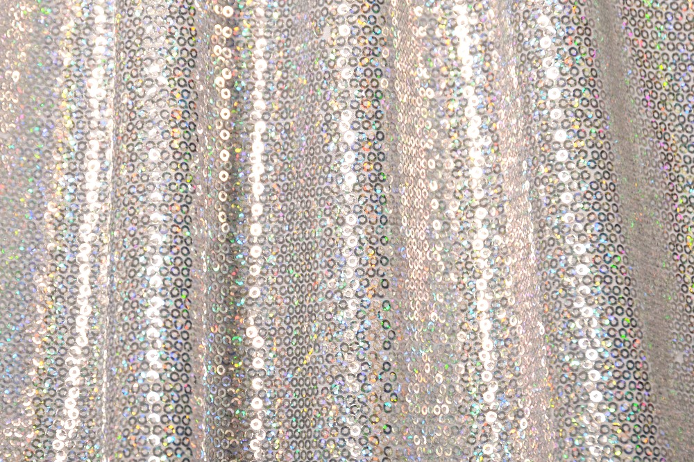 Stretch Sequins (White/Silver Holo)
