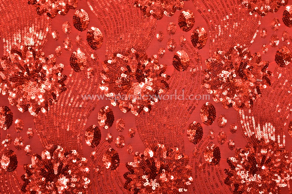 Stretch Sequins (Red/Red)