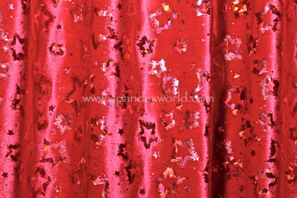 Glitter/Pattern Stretch Velvet (Rubine Red/Red)