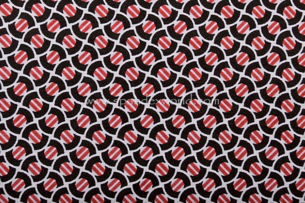 Printed Mesh/Illusion (Black/White/Red)