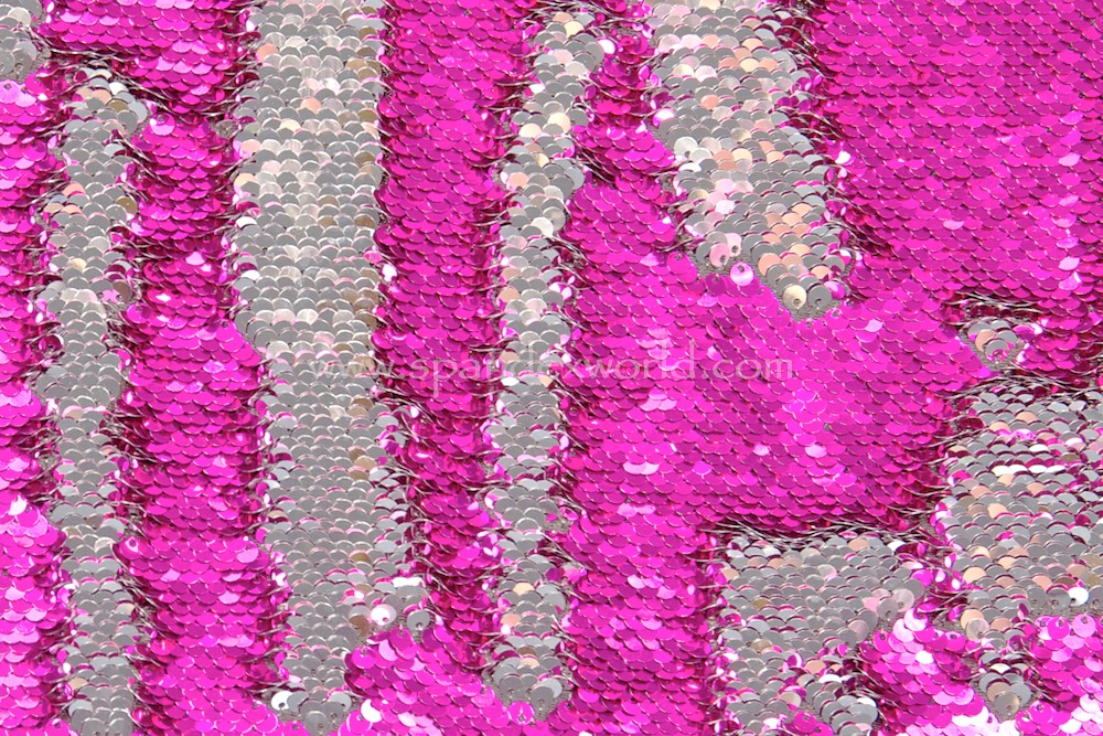 Reversible Stretch Sequins (Fuchsia/Silver)