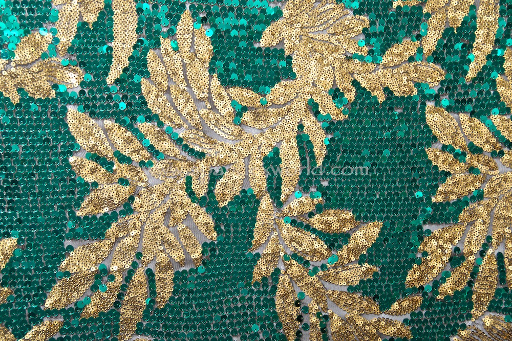 Stretch Sequins (Gold/Kelly)