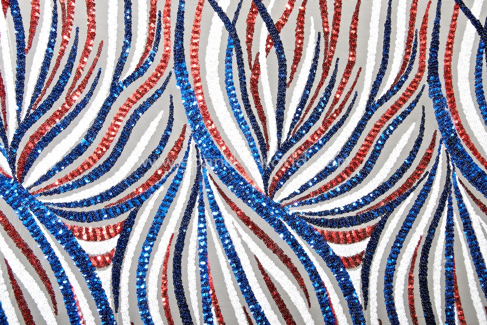 Stretch Sequins (White/Blue/Red)
