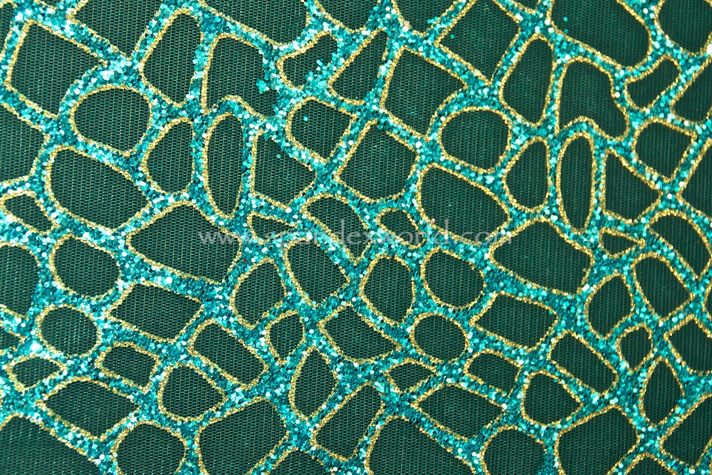  Cracked ice lace (Aqua/Gold/Aqua)