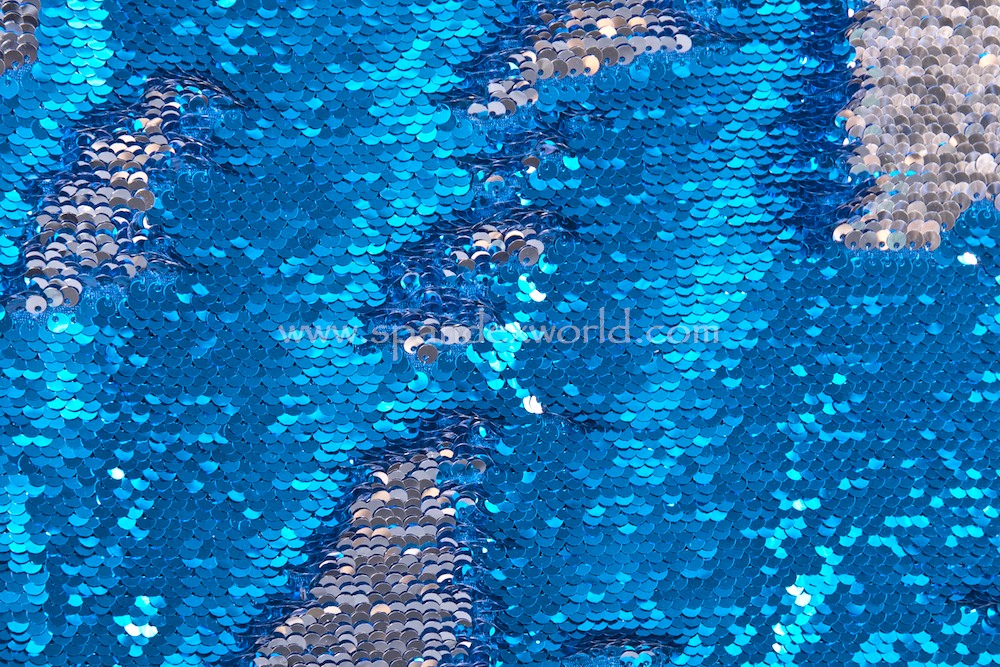 Reversible Stretch Sequins (Royal/Silver)
