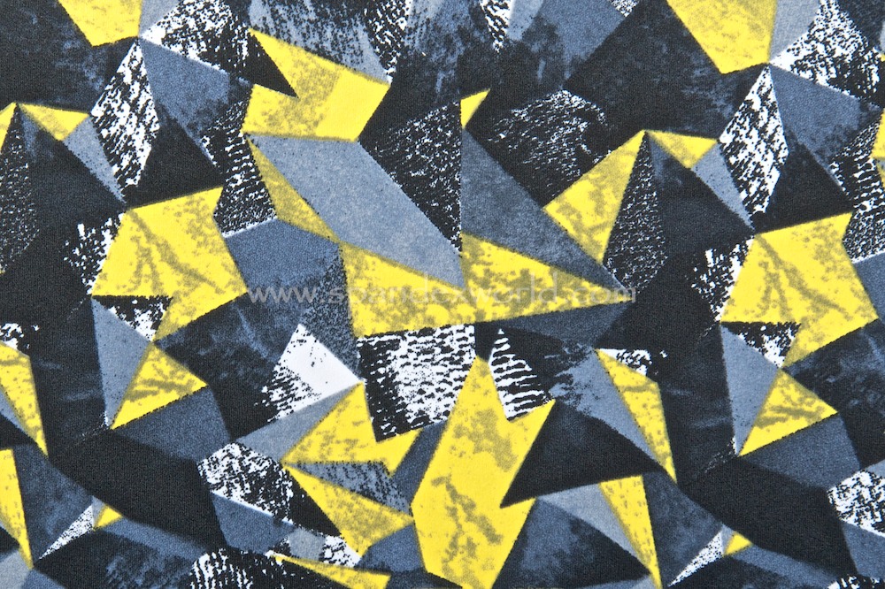Abstract Print Spandex (Black/Yellow/Multi)