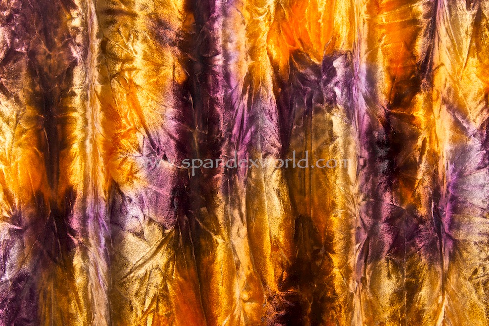 Tie Dye Stretch Velvet (Orange/Dark Purple/Brown/Multi)