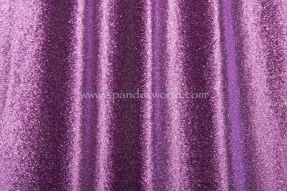 Glitter/Solid Stretch Velvet (Purple/Purple/Silver Glitter)