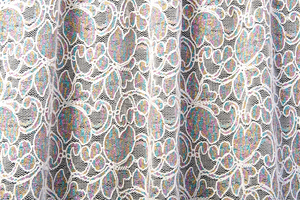 Metallic Stretch Lace (White/Multi Foil)