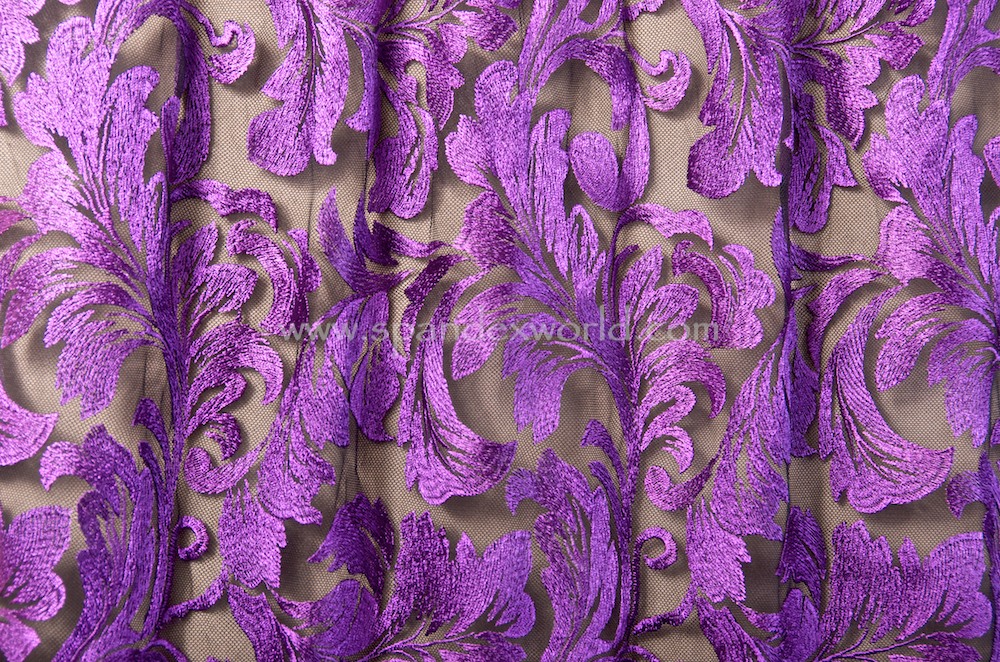 Non Stretch Lace (Black/Purple)