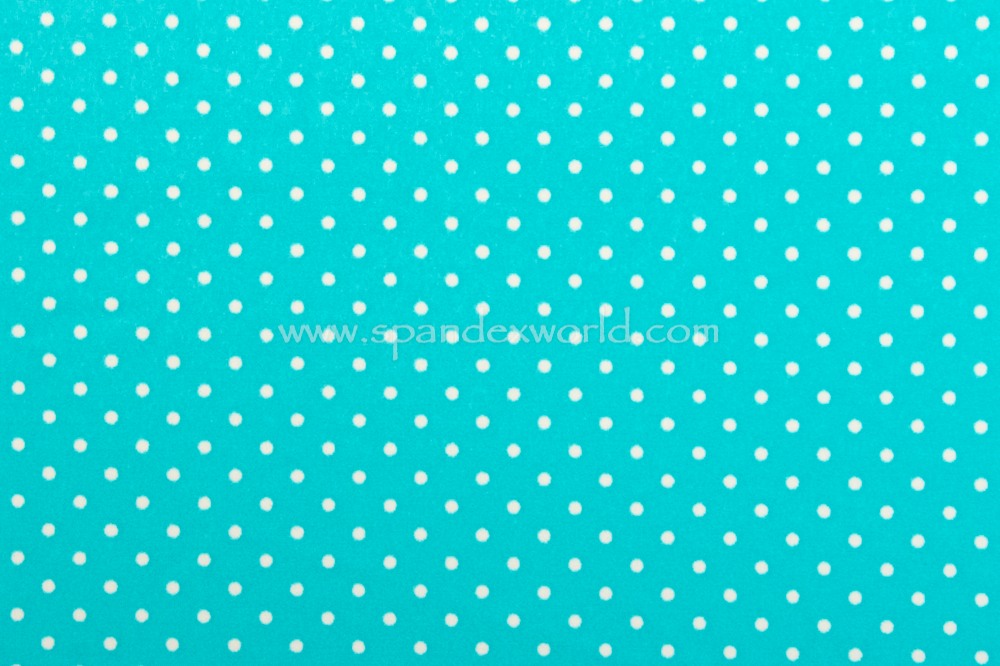 Printed Polka Dots (White/Aqua)
