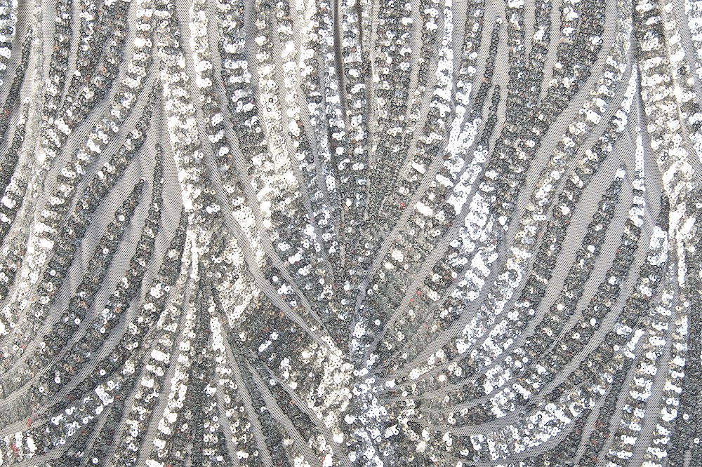 Stretch Sequins (Off White/Silver)