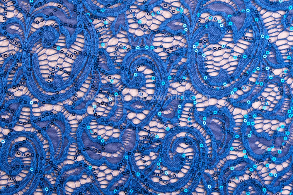 Stretch Sequins Lace (Royal/Royal)