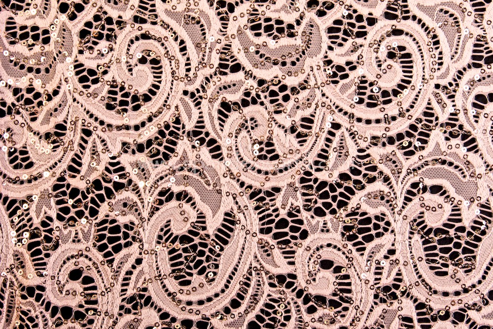 Stretch Sequins Lace (Vintage Rose)