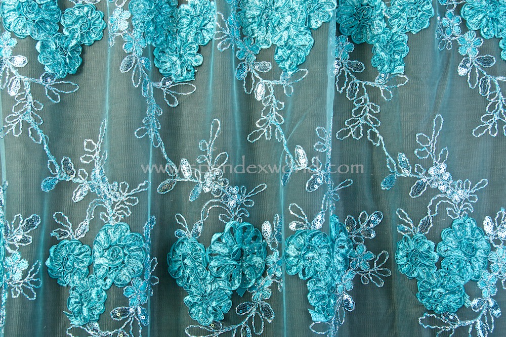 Non Stretch Sequins (Turquoise/Silver/Turquoise)