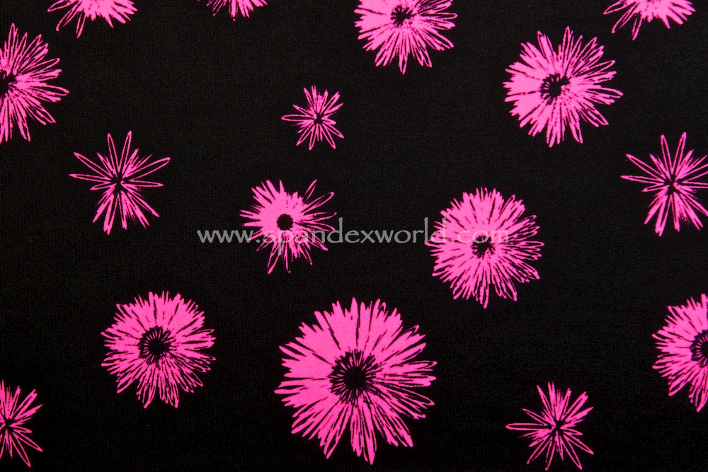 Floral Print (Black/Neon Pink)