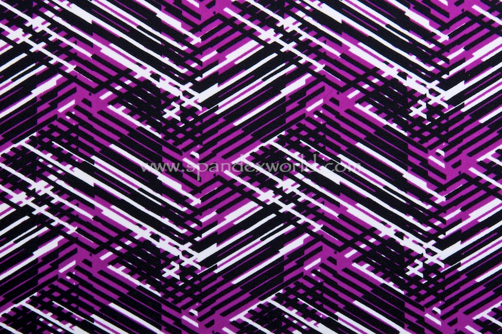Abstract Print Spandex (Black/Purple/White)