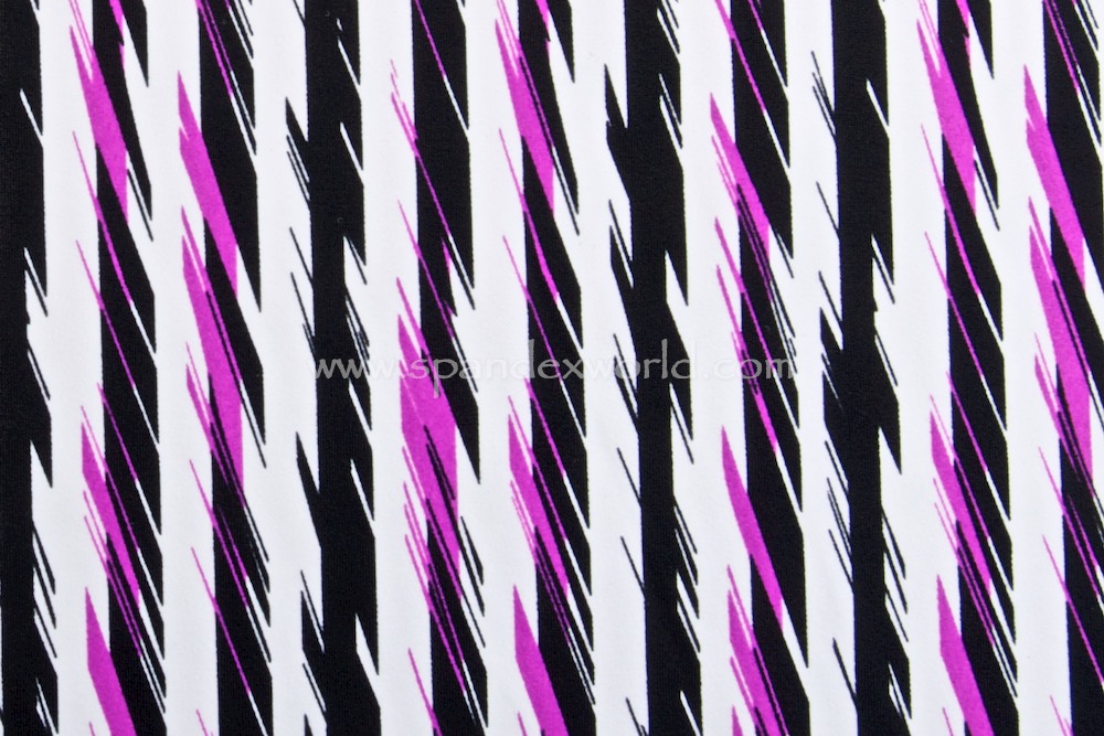 Abstract Print Spandex (Black/Purple/White)