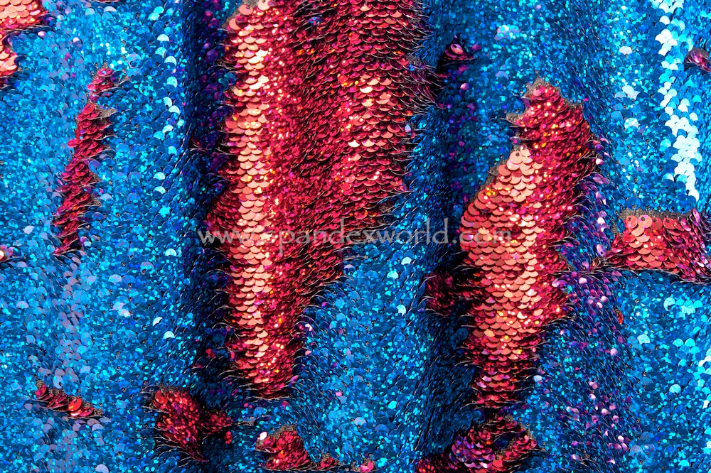 Reversible Stretch Sequins (Black/Royal Holo/Red Holo)