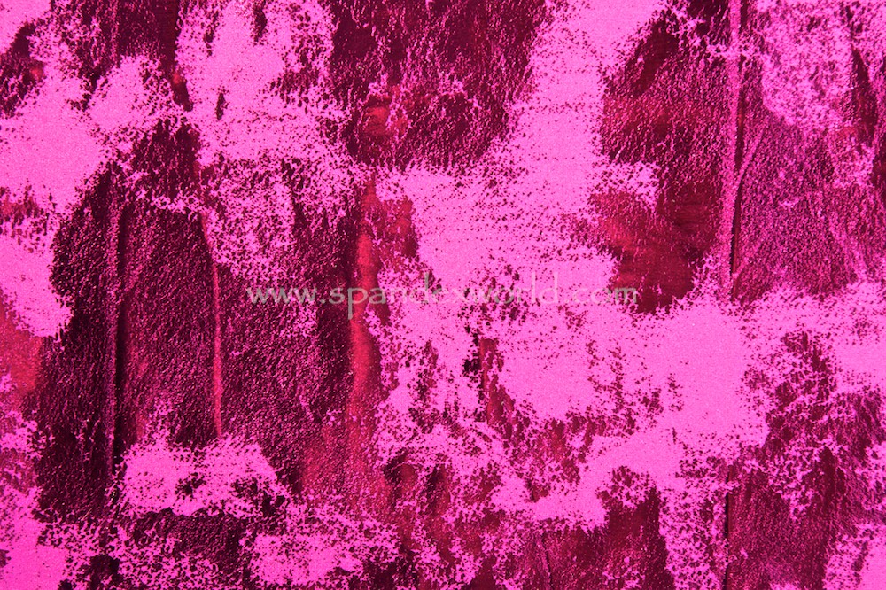 Cloud Metallic Foil Pattern Spandex (Magenta/