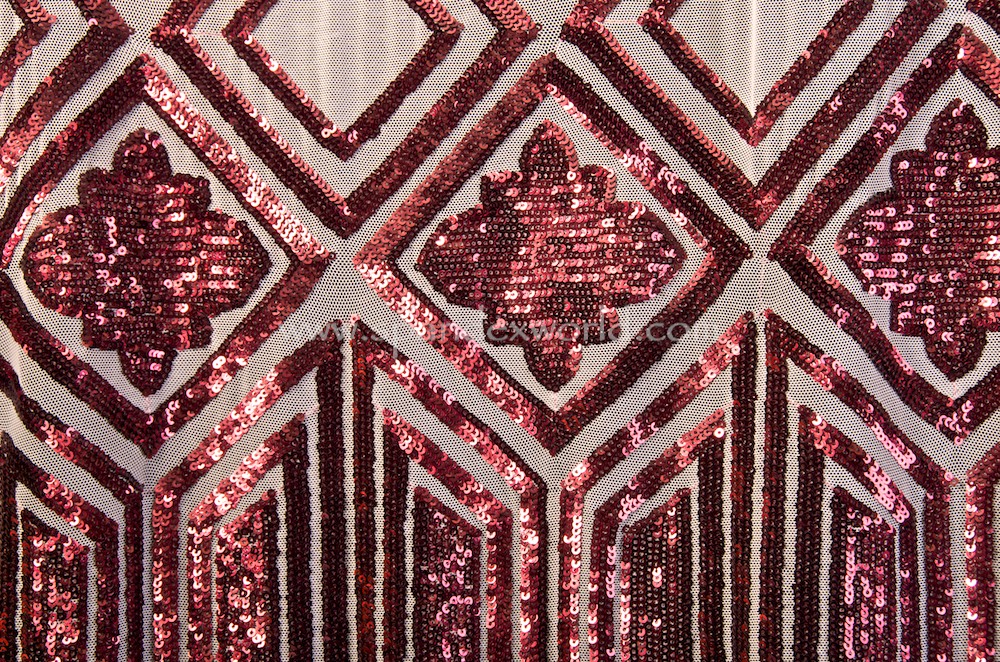 Stretch Sequins (Lt.Nude/Maroon)