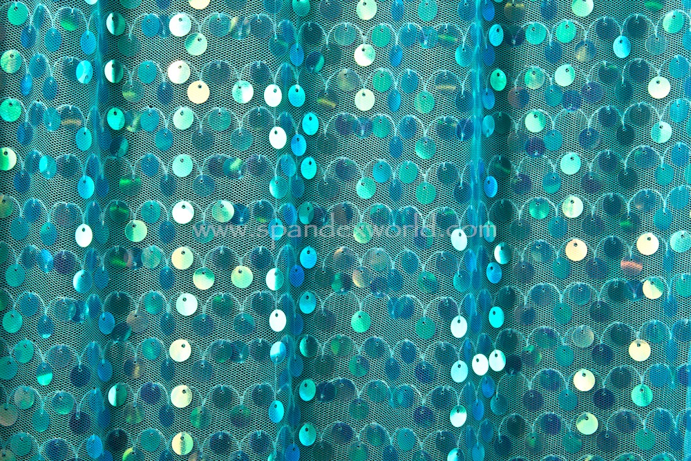 Non-Stretch Sequins (Turquoise/Pearl)