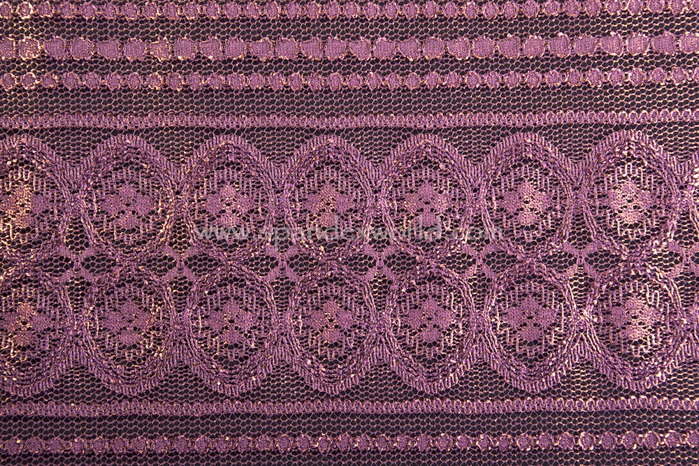 Stretch Lace in Metallic Plum - All About Fabrics