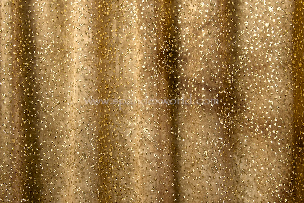 Glitter Mesh Spandex Gold Nude #1