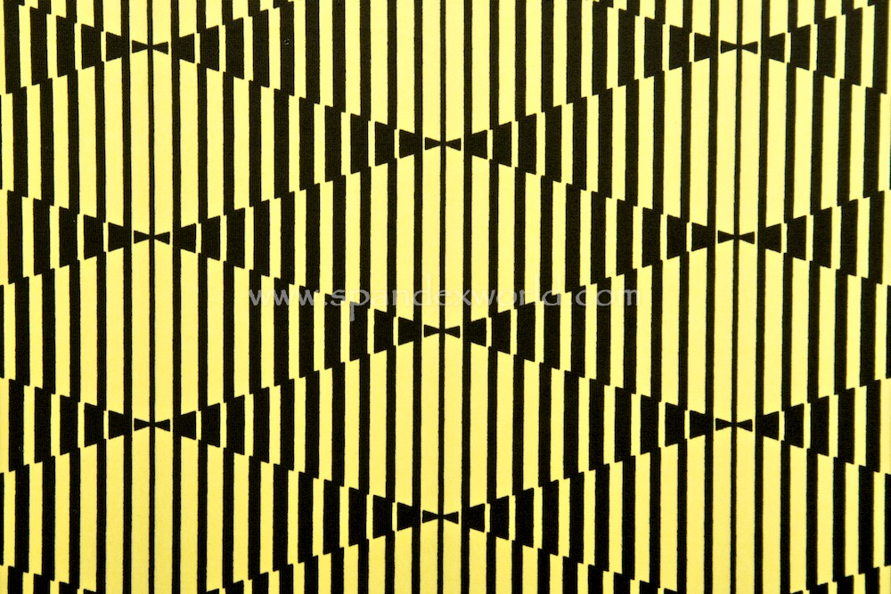 Abstract Print Spandex (Black/Yellow)