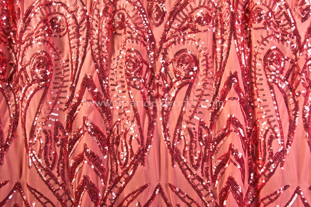 Stretch Sequins (Coral/Coral)
