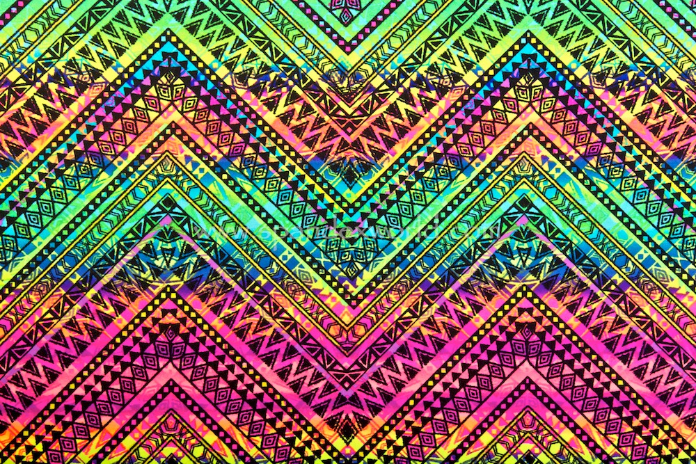 Aztec Print Spandex (Neon Rainbow)