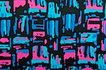 Abstract Print Spandex (Black/Turquoise/Multi)