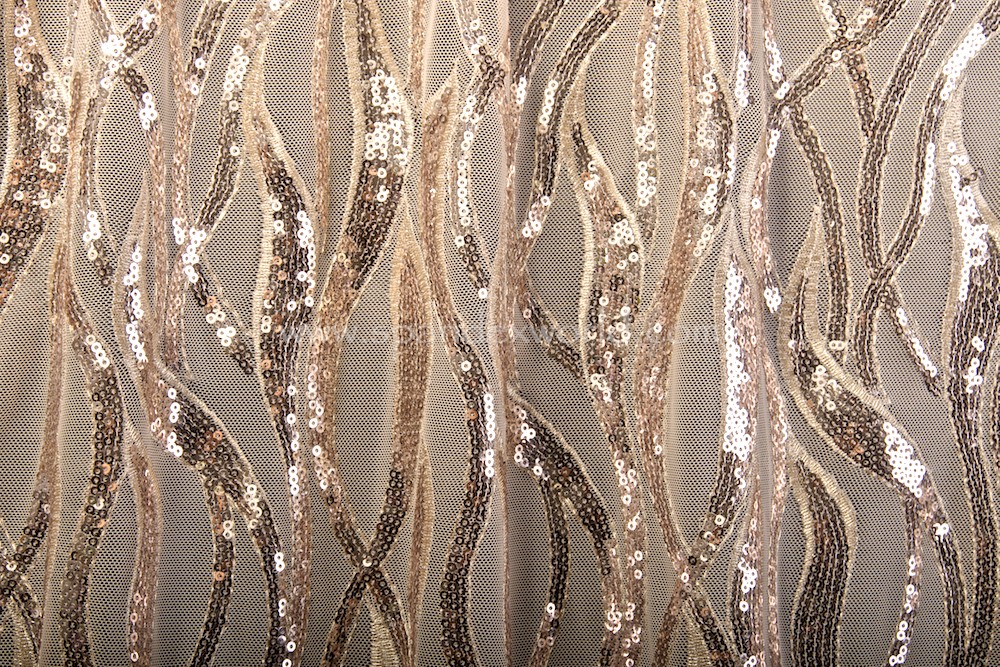 Stretch Sequins (Nude/Gold/Nude)