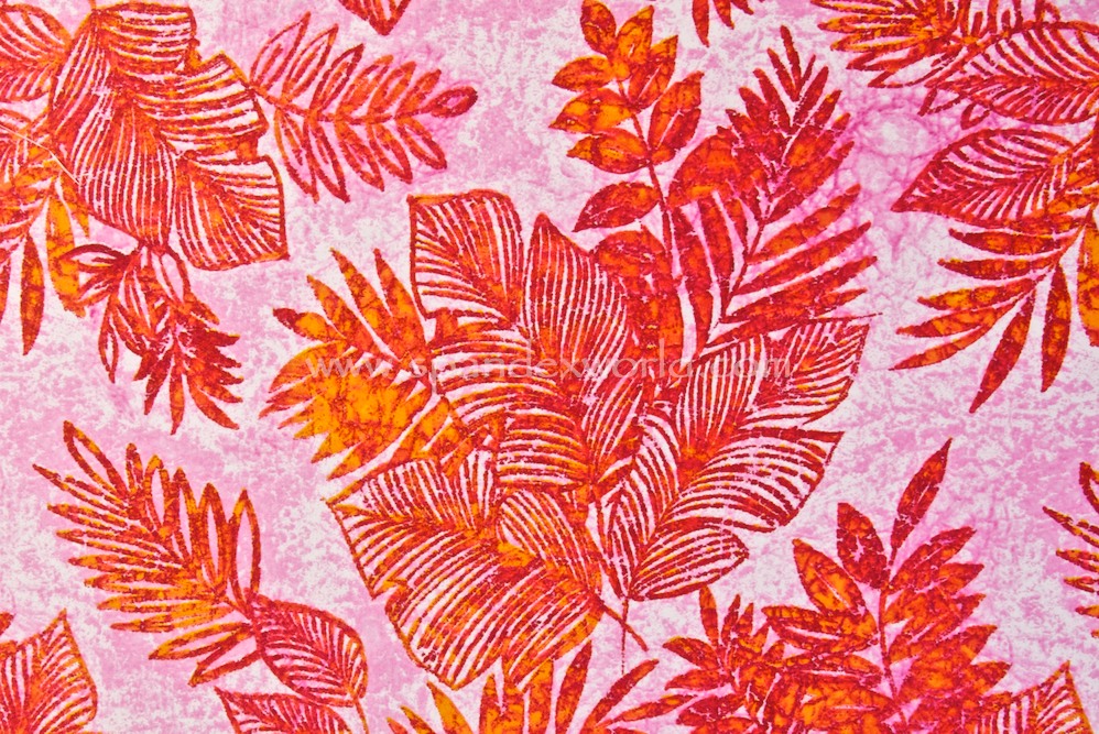Leaf printed spandex (Pink/Fuchsia/White)