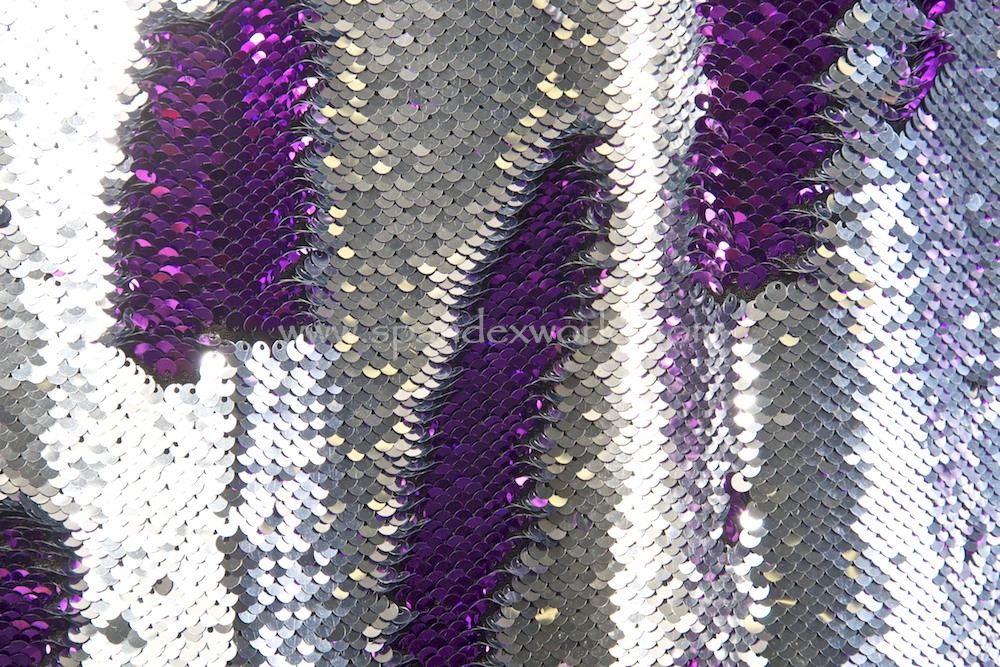 Reversible Stretch Sequins (Purple/Silver)