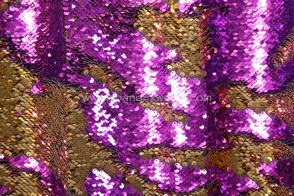 Stretch Sequins (Purple/Gold)