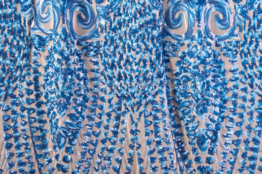 Stretch Sequins (Off White/Royal/Baby Blue)